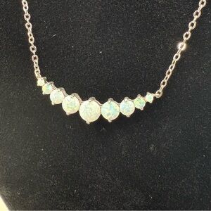 Opal Pendant Necklace - White Opal